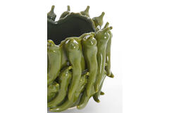 light & living Vaas deco 25 5x24 5x20 5 cm PEPPER keramiek donker groen