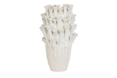 Light & Living Vaas Deco Ø28 5x46 5 Cm KYRAL Keramiek Crème+wit