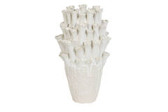 Light & Living Vaas Deco Ø28 5x46 5 Cm KYRAL Keramiek Crème+wit