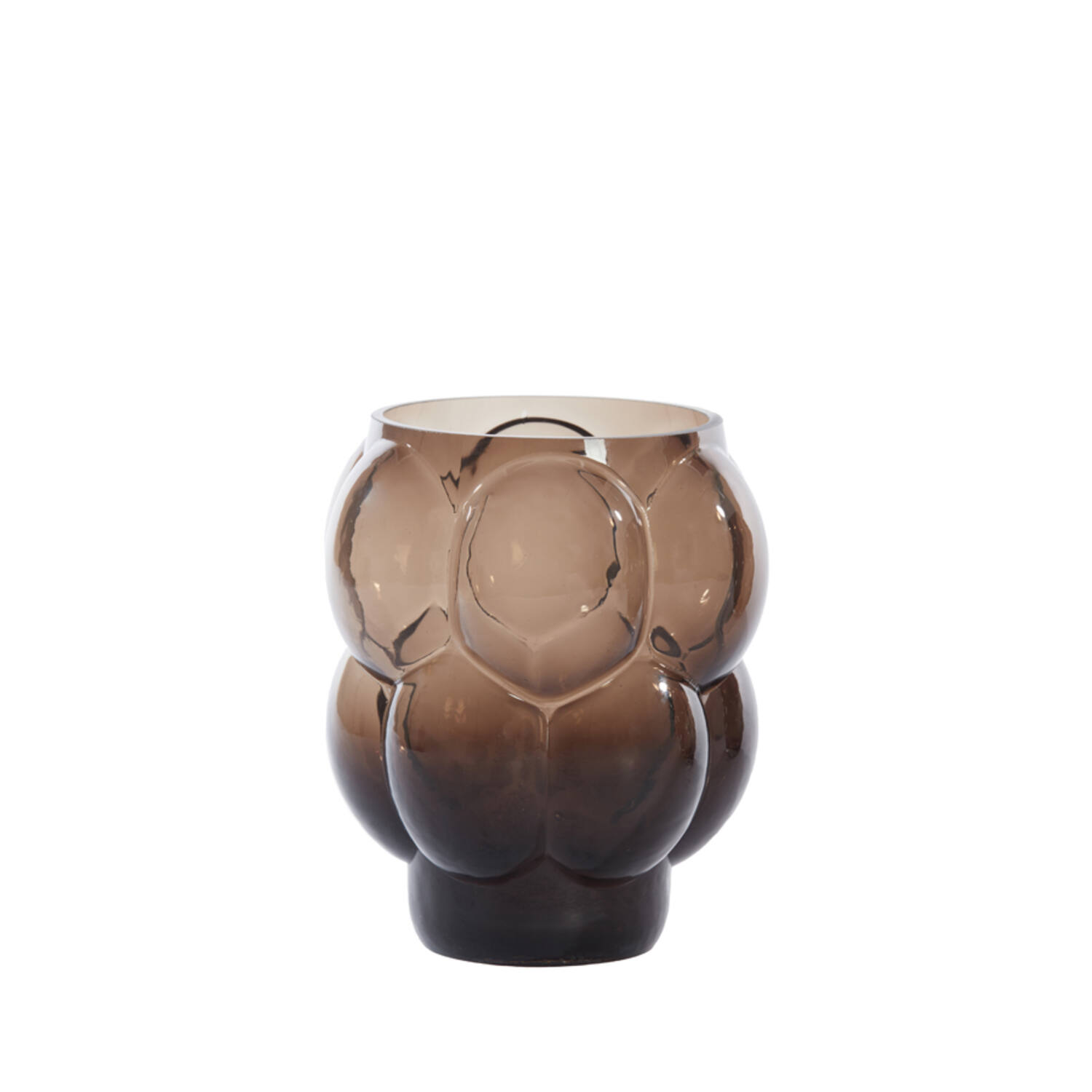 Light & Living Vaas Ø16 5x19 Cm OWL Glas Donker Bruin