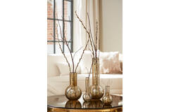 Light & Living Vaas Ø18x29 Cm DAPOLI Glas Steenslag Amber