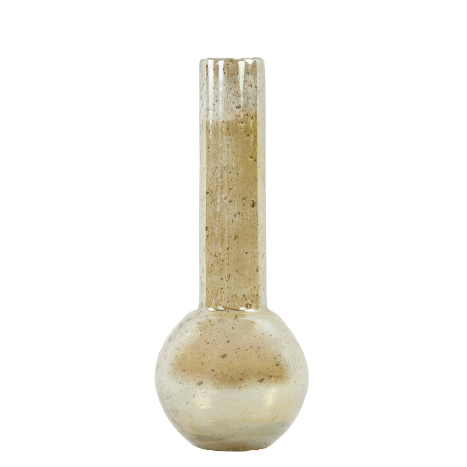 light & living Vaas Ø18x45 cm DAPOLI glas steenslag amber