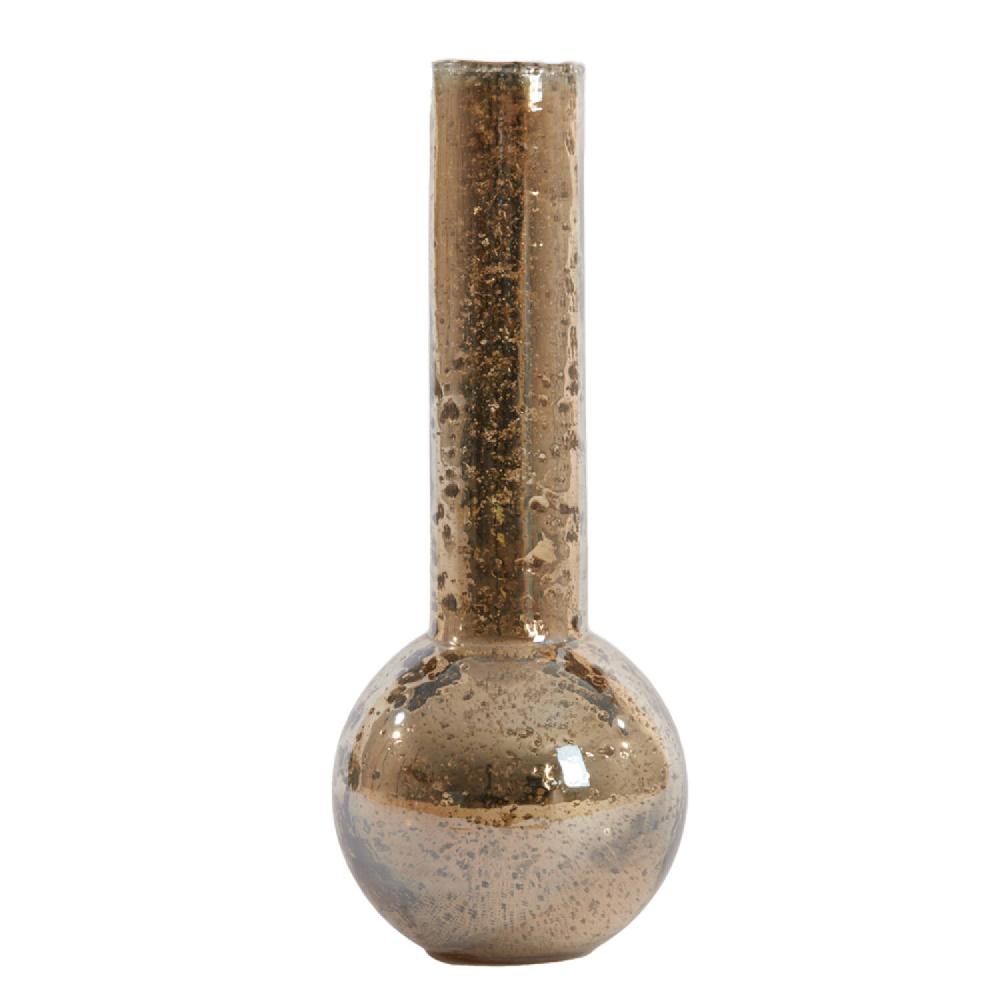 light & living Vaas Ø18x45 cm DELOS glas steenslag zilver+goud