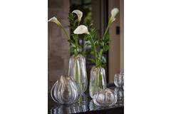 Light & Living Vaas Ø21x16 Cm MURELA Glas Transparant+glitter Zand