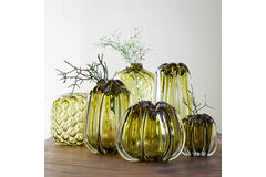 Light & Living Vaas Ø27 5x25 Cm CARINO Glas Olijf Groen