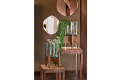 Light & Living Vaas Op Voet Ø22 5x33 5 Cm JACE Glas+hout Bruin