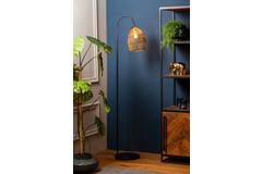 Light & Living Vloerlamp 34x30 5x172 Cm MEYA Mat Zwart+goud