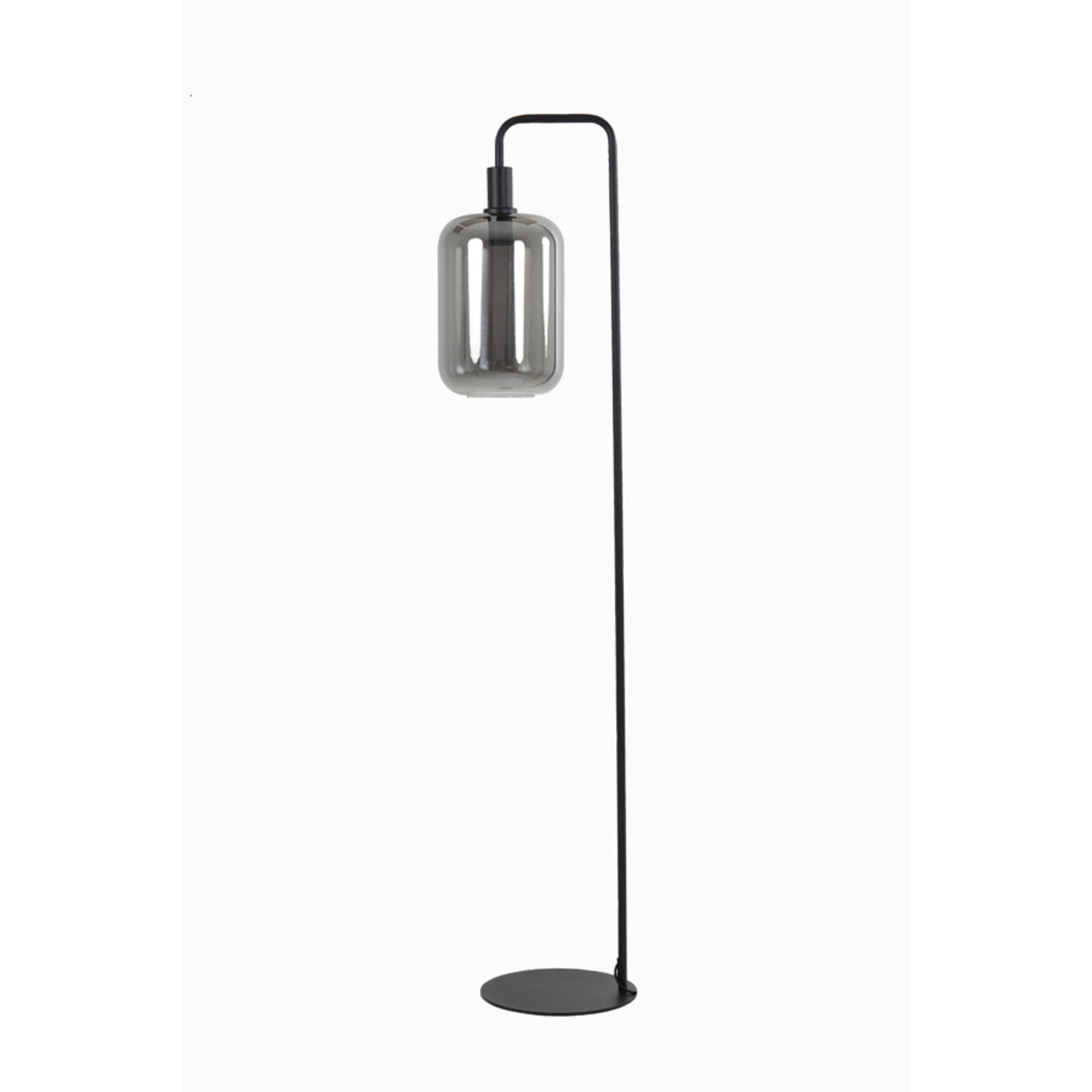 light & living Vloerlamp 35 5x28x155 cm LEKAR zwart+smoke glas hoog