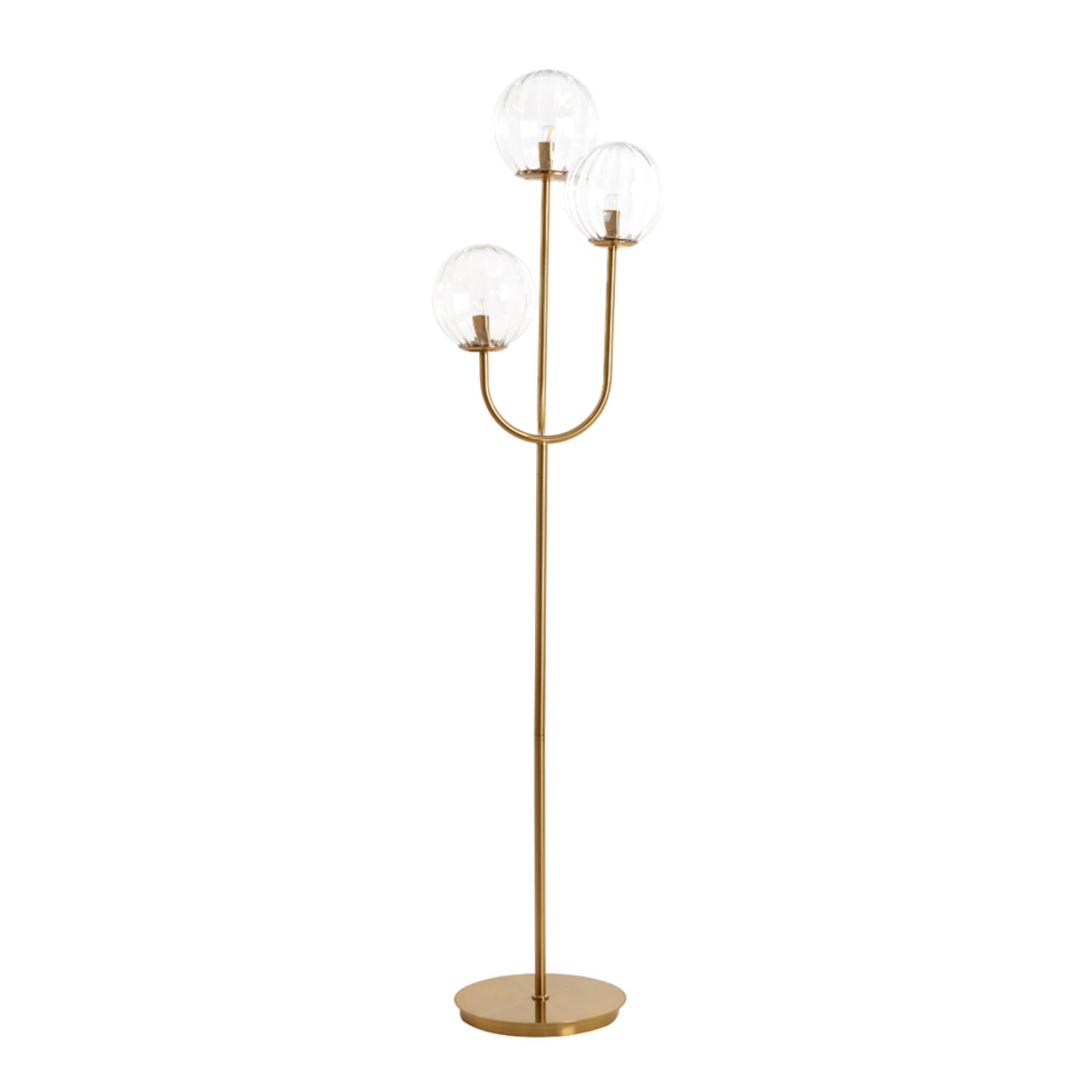 light & living Vloerlamp 3L E14 38x20x162 cm MAGDALA glas helder+goud