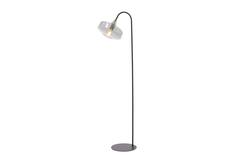 Light & Living Vloerlamp 45x29 5x160 Cm SOLNA Mat Zwart+smoke Glas