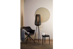 Light & Living Vloerlamp Driepoot Ø37x147 Cm ADETA Mat Zwart