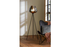 Light & Living Vloerlamp Driepoot Ø42x146 Cm MAYSON Smoke Glas-mat Zwart