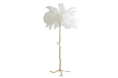 Light & Living Vloerlamp E14 Ø95x180 Cm FEATHER Goud+wit