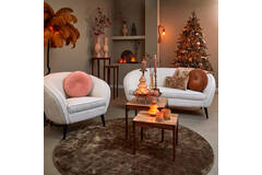 Light & Living Vloerlamp E14 Ø95x180 Cm FEATHER Zwart+karamel