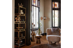 Light & Living Vloerlamp Ø30x160 Cm MEDINA Glas Smoke+goud