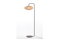 Light & Living Vloerlamp Ø43x164 Cm LYRA Naturel+mat Zwart