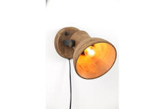 Light & Living Wandlamp 21x17x19 Cm ILANIO Hout Bruin+mat Zwart