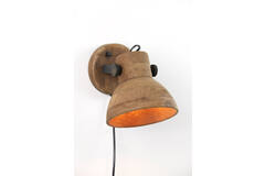 Light & Living Wandlamp 21x17x19 Cm ILANIO Hout Bruin+mat Zwart