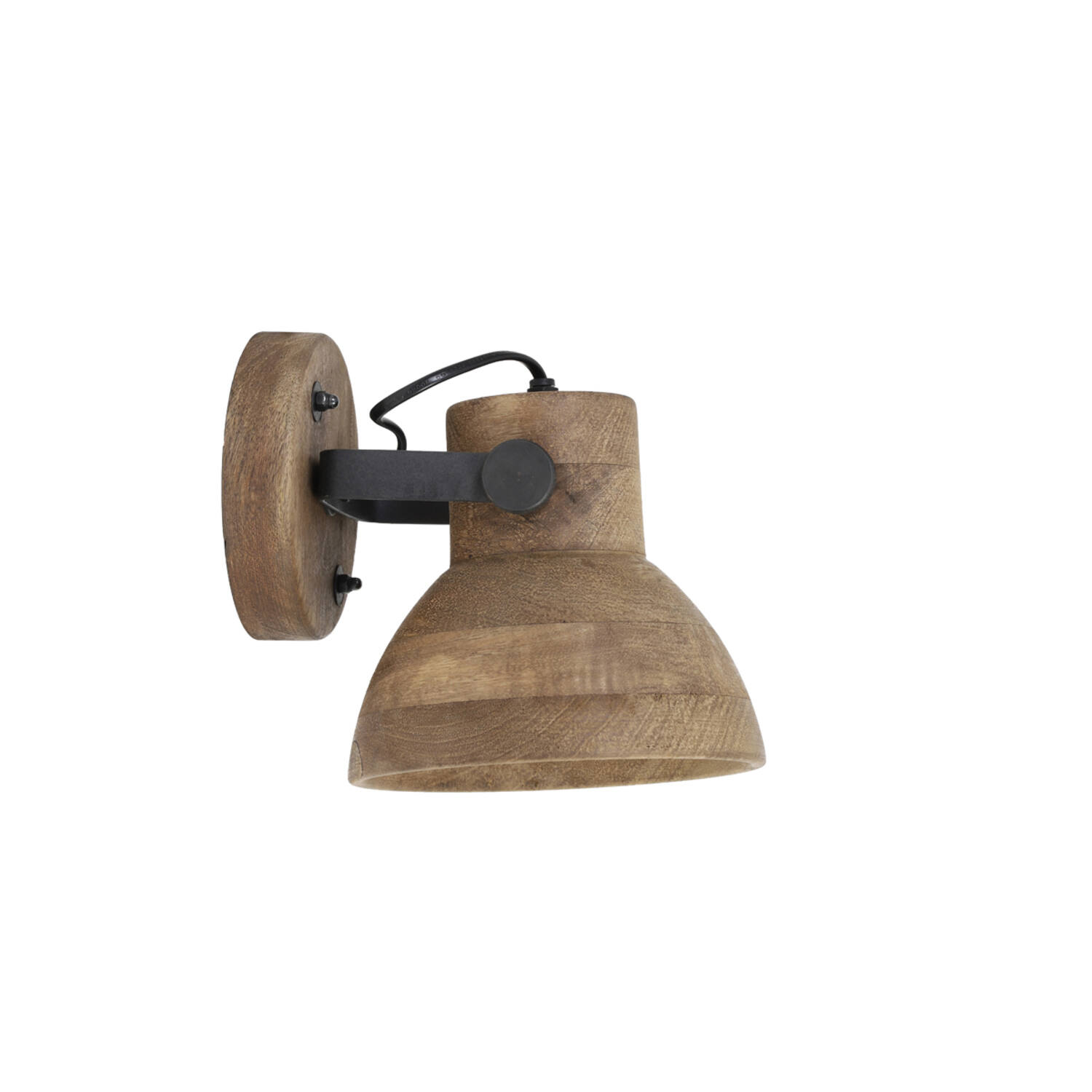 light & living Wandlamp 21x17x19 cm ILANIO hout bruin+mat zwart
