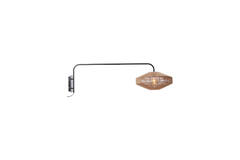 Light & Living Wandlamp Ø43x115 Cm LYRA Naturel+mat Zwart