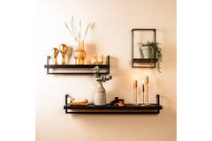 Light & Living Wandplank 60x15x30 Cm MADDISON Hout Mat Zwart