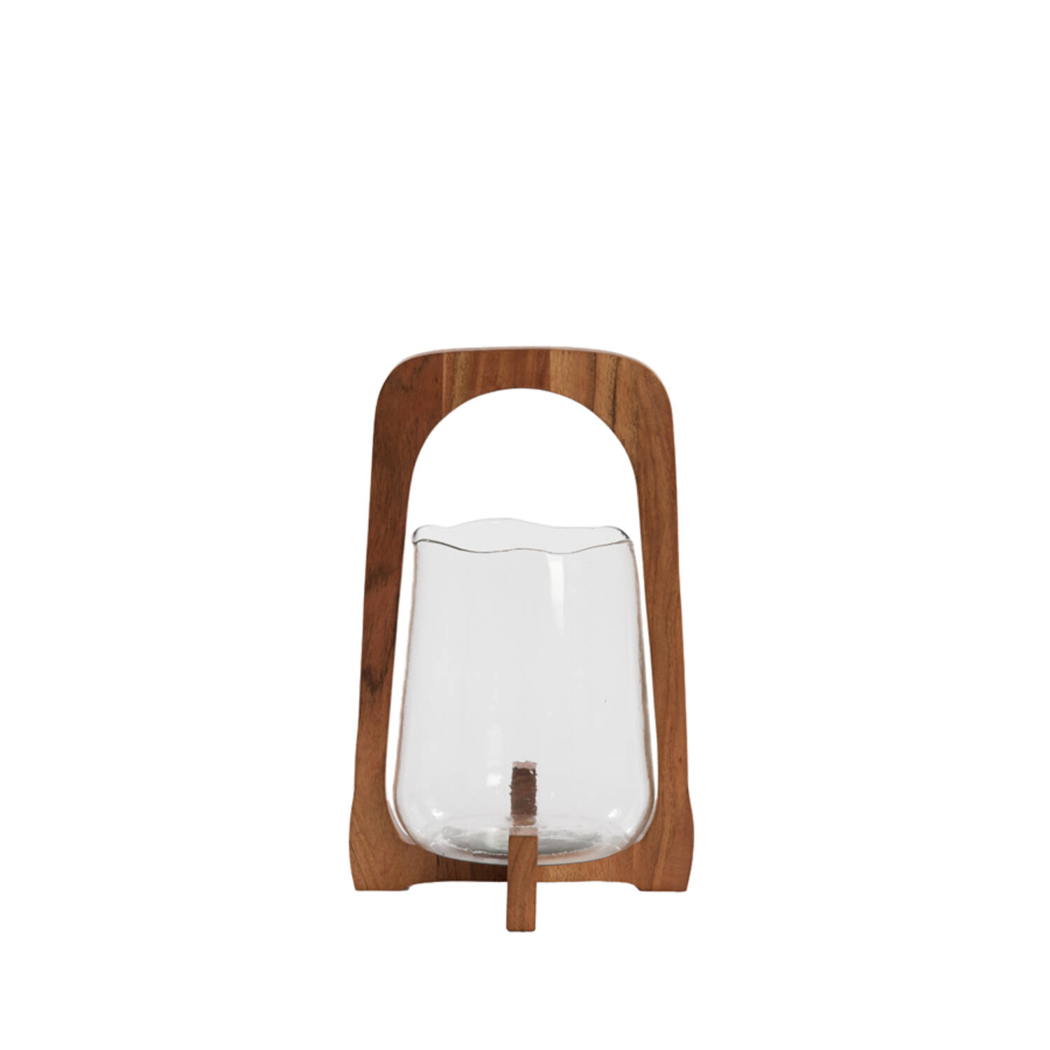 light & living Windlicht Ø21 5x35 cm ANOSY glas helder+hout naturel