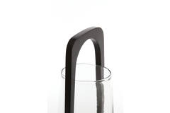 Light & Living Windlicht Ø21 5x35 Cm ANOSY Glas Helder+hout Zwart