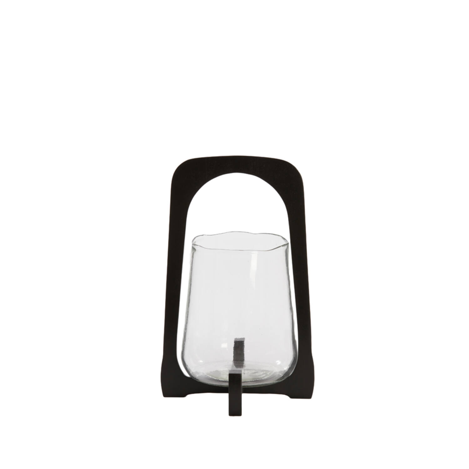 light & living Windlicht Ø21 5x35 cm ANOSY glas helder+hout zwart