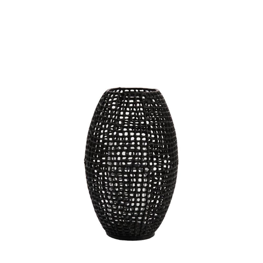 light & living Windlicht Ø25x39 cm MARCIO mat zwart-helder glas