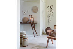 Light & Living Windlicht Ø26x48 Cm ANOSY Glas Helder+hout Naturel