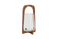 Light & Living Windlicht Ø26x48 Cm ANOSY Glas Helder+hout Naturel