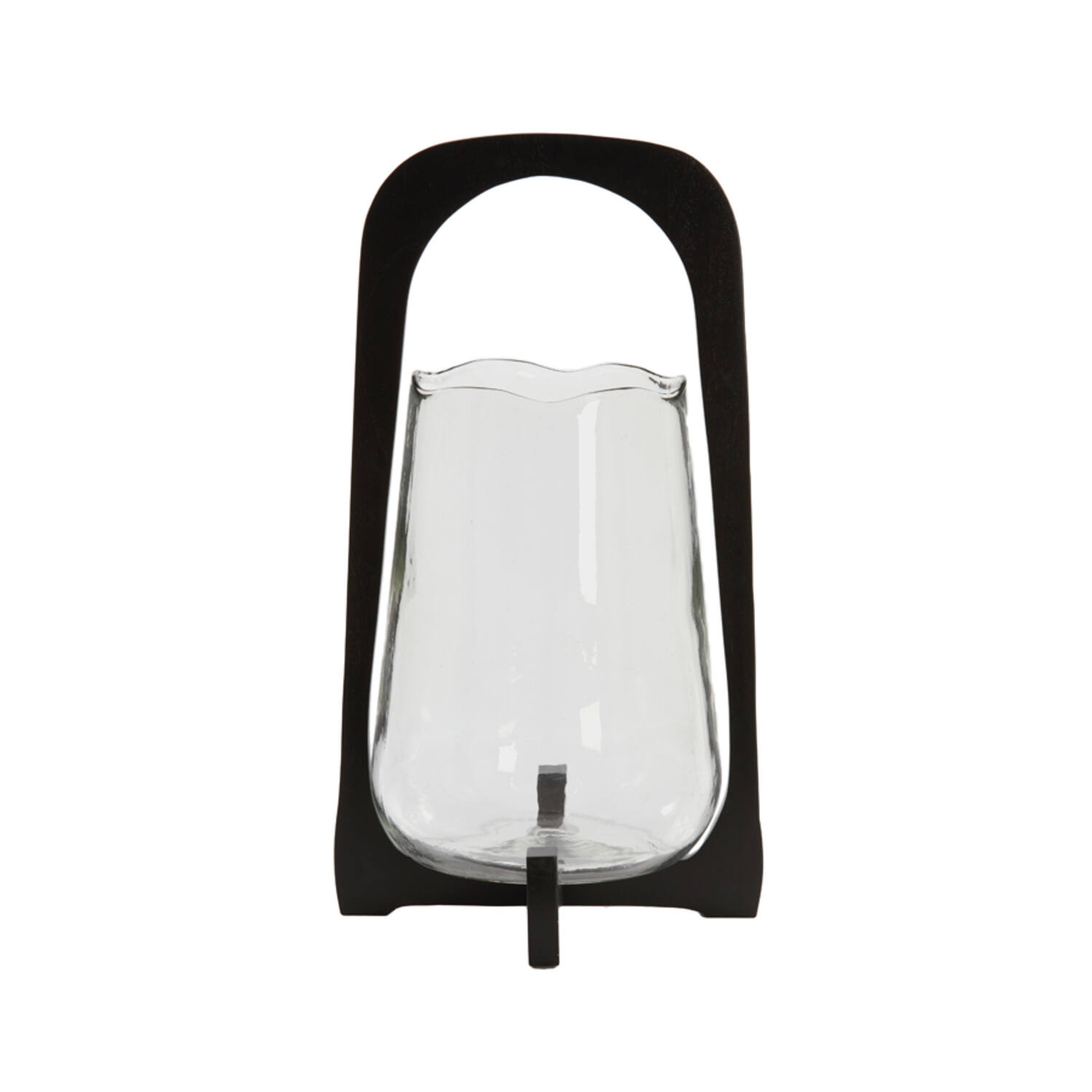 light & living Windlicht Ø26x48 cm ANOSY glas helder+hout zwart