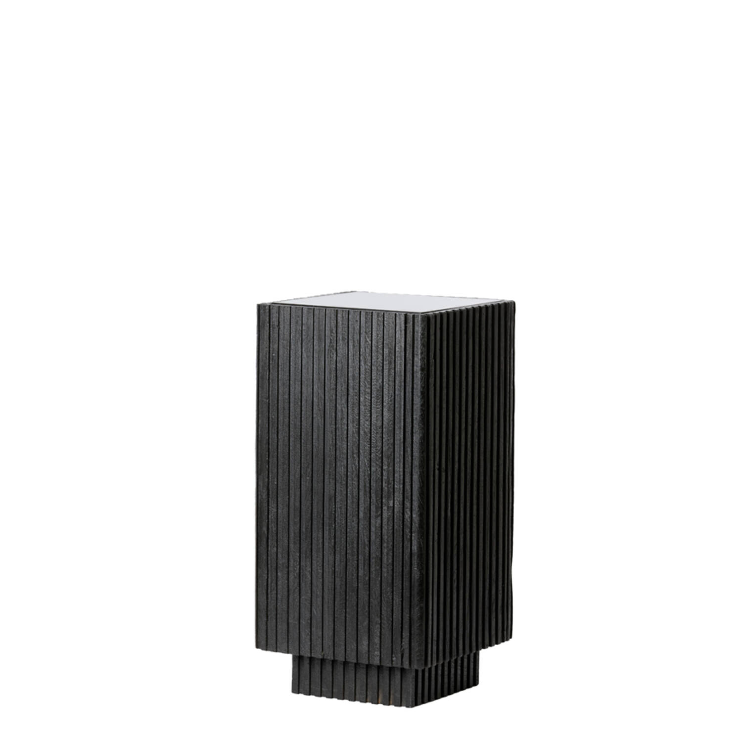 light & living Zuil 30x30x60 cm GATURA hout mat zwart+glas smoke