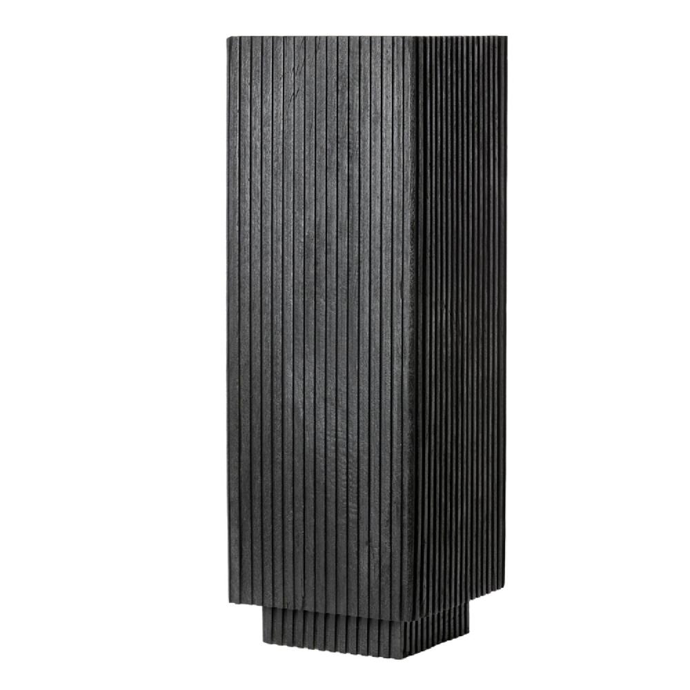 light & living Zuil 35x35x100 cm GATURA hout mat zwart+glas smoke