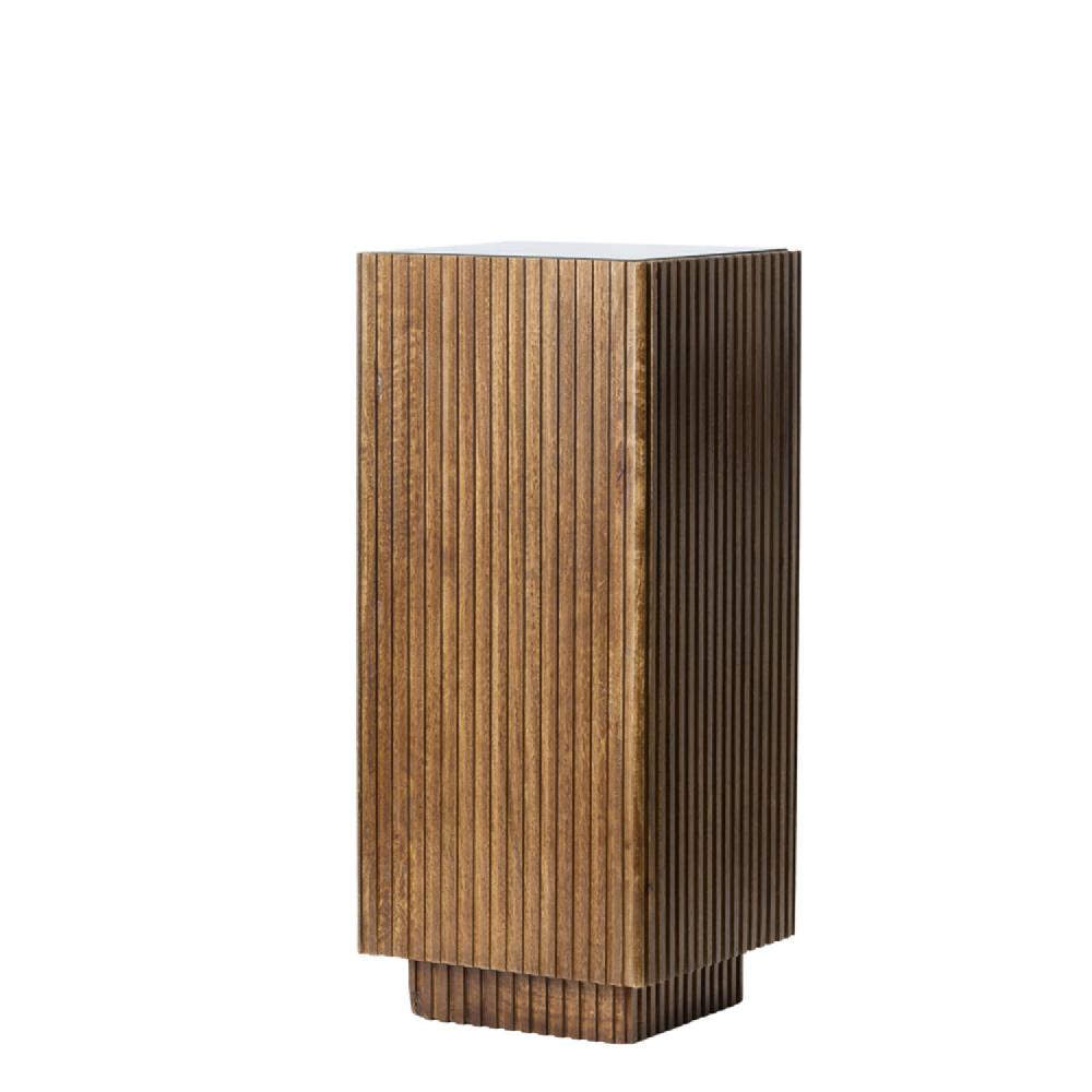 light & living Zuil 35x35x80 cm GATURA hout donker bruin+glas bruin