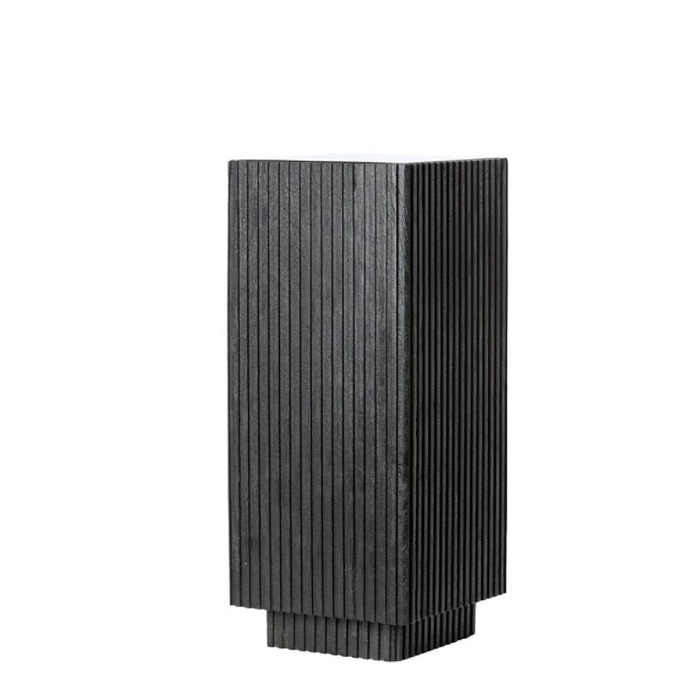 light & living Zuil 35x35x80 cm GATURA hout mat zwart+glas smoke