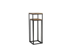 Light & Living Zuil S/2 30x30x82 5+35x35x102 Cm YARULA Hout+zwart