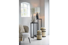 Light & Living Zuil S/2 30x30x83+36x36x103 Cm BRYSON Hout Mat Zwart