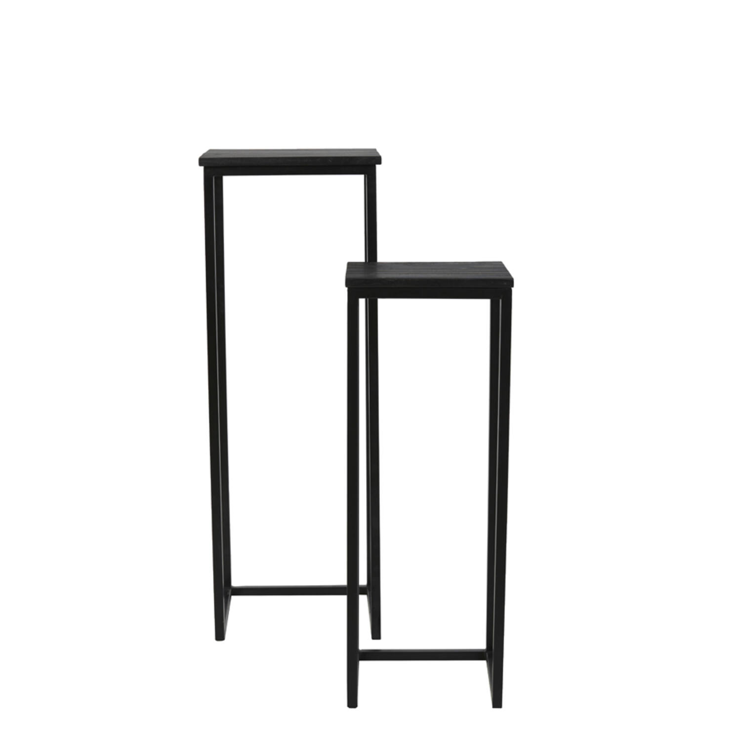 light & living Zuil S/2 30x30x83+36x36x103 cm BRYSON hout mat zwart