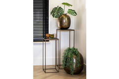 Light & Living Zuil S/2 33x33x80+38x38x100 Cm CHISA Mng Hout Zwrt-ant Brons