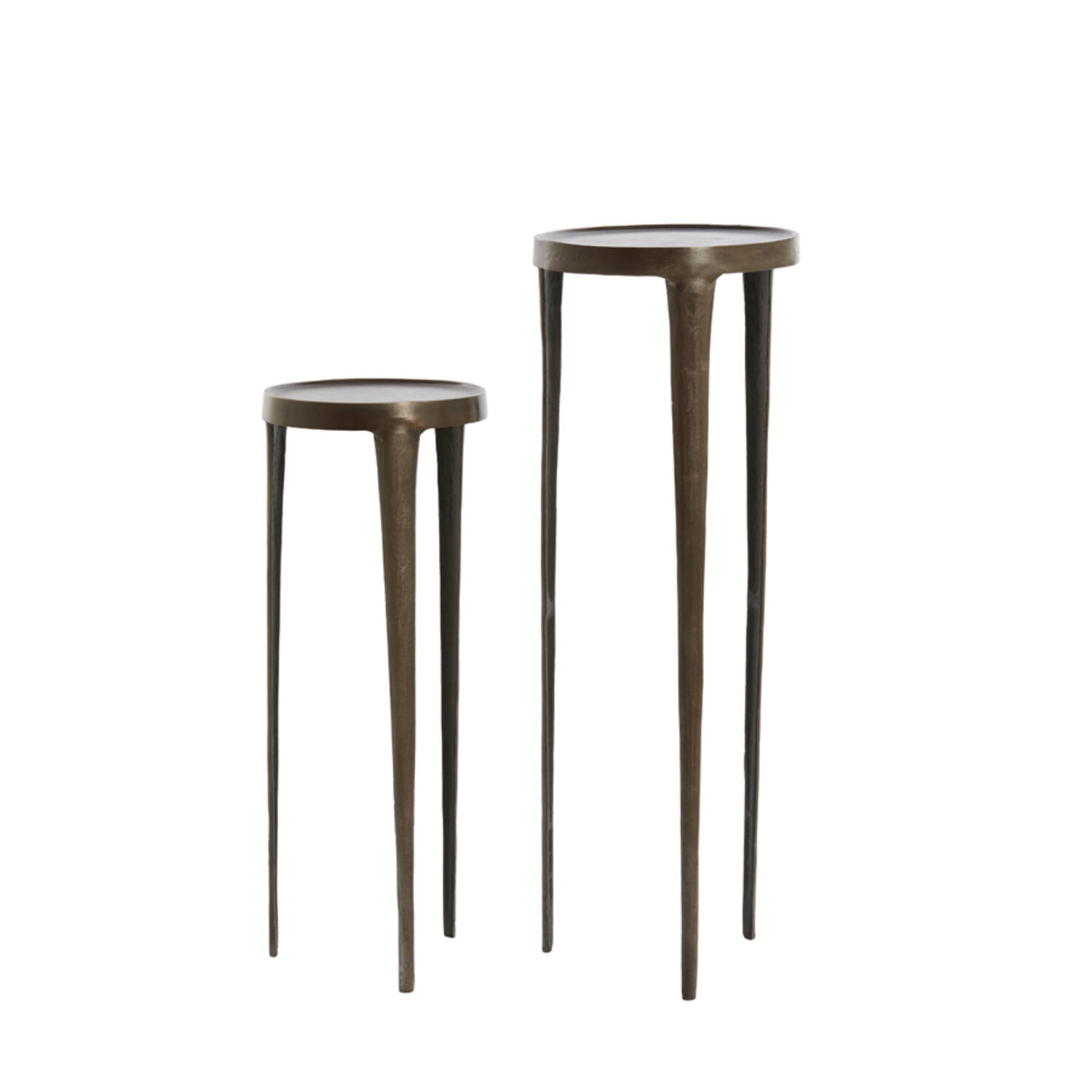 light & living Zuil S/2 Ø30x80+Ø35x100 cm TOBIAS donker bruin