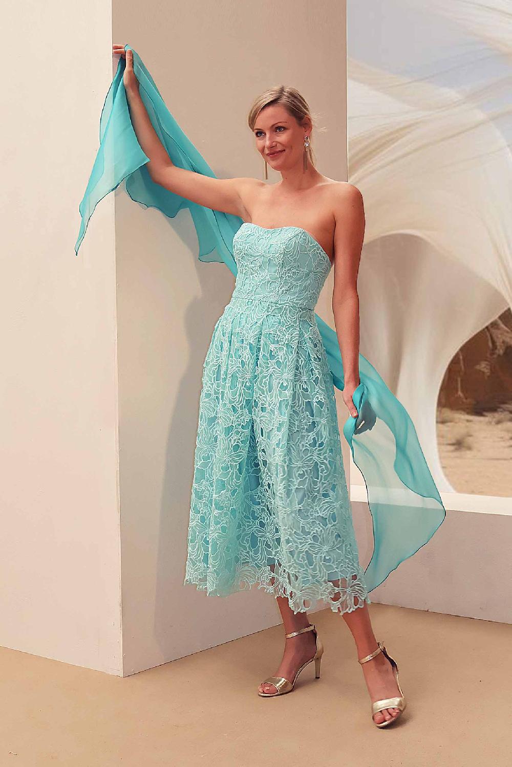 linea raffaelli Aqua lace dress
