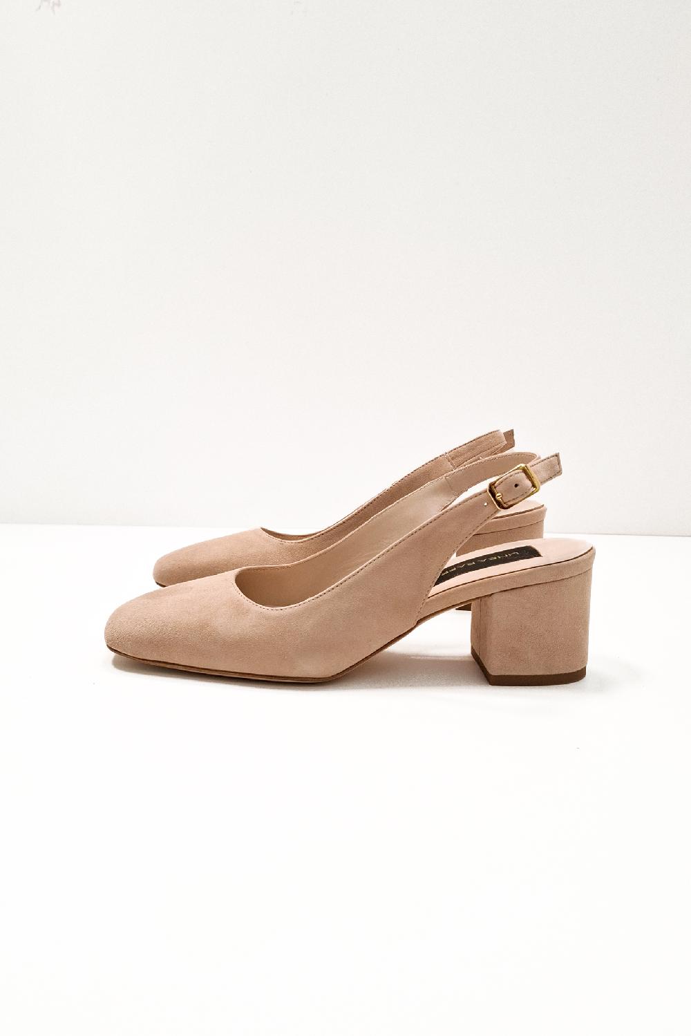 linea raffaelli Beige suède slingbacks