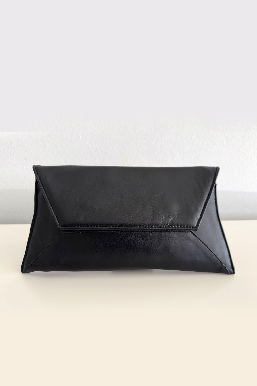 linea raffaelli Black envelope clutch