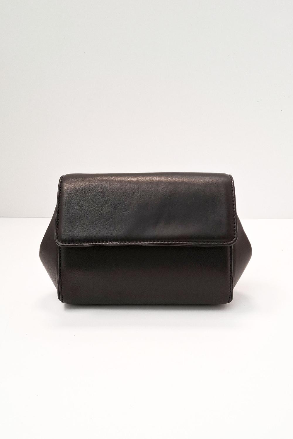 linea raffaelli Black leather clutch