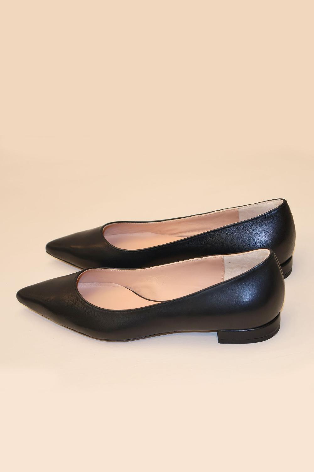 linea raffaelli Black pointed ballerinas