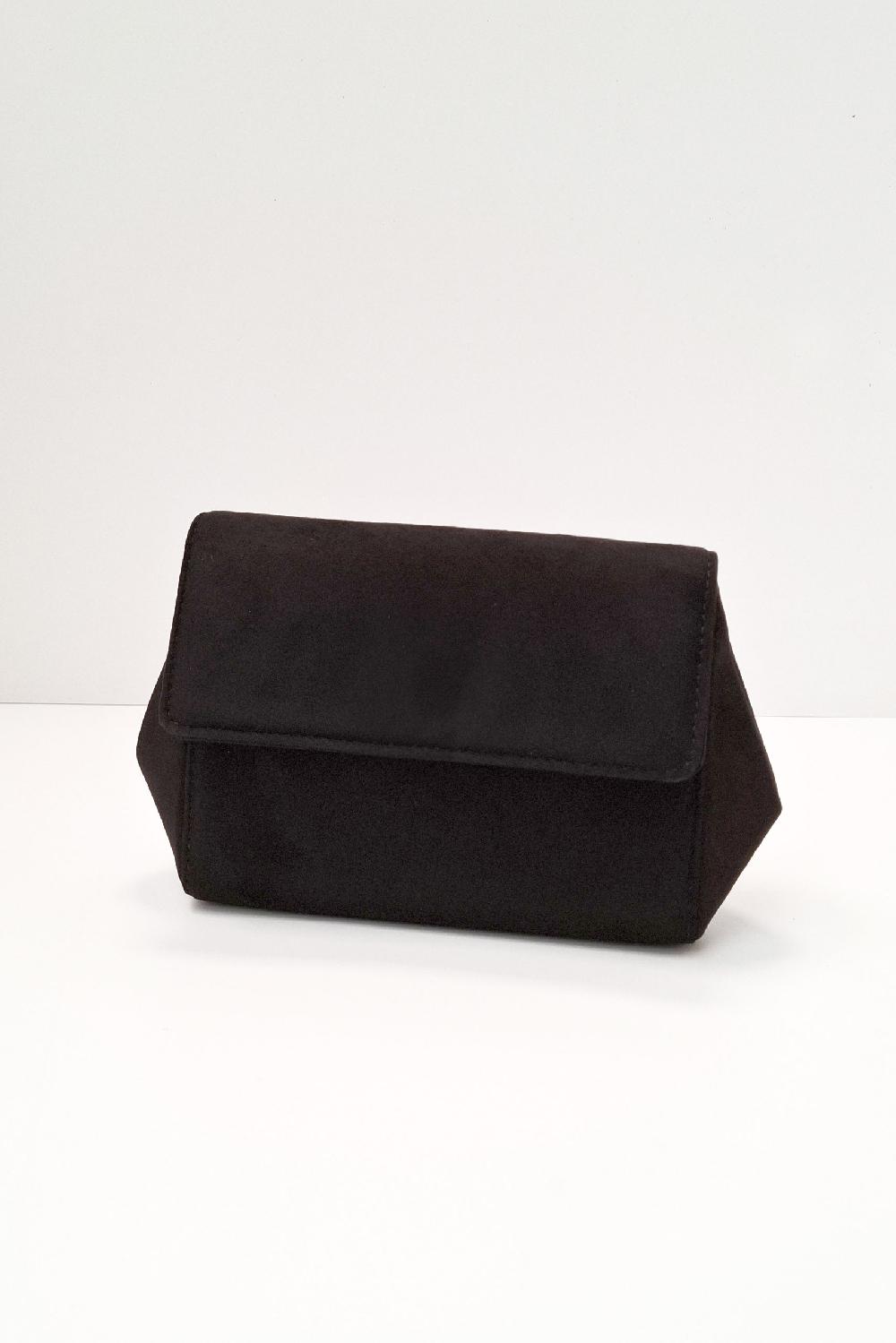 linea raffaelli Black suède clutch