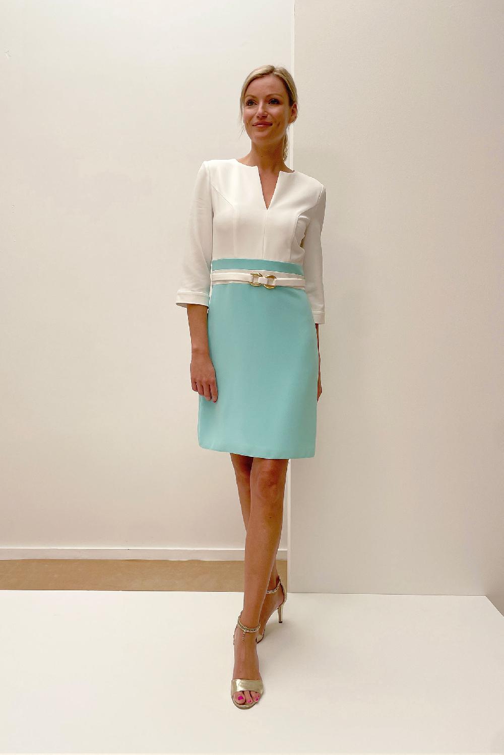 Linea Raffaelli Blue And White Dress