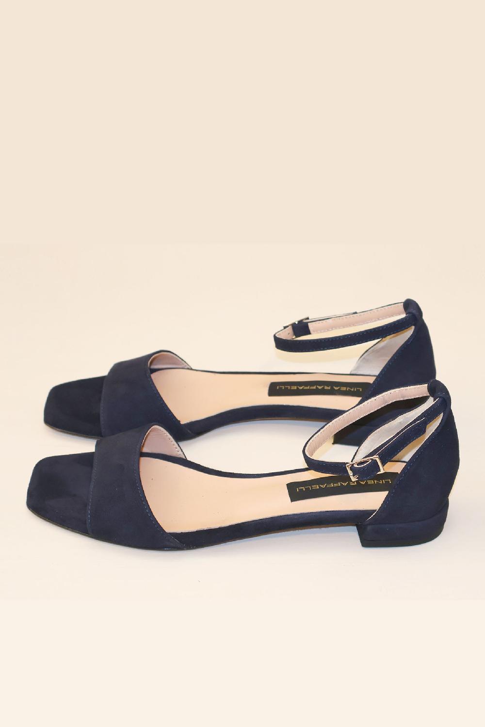 linea raffaelli Blue suède strappy sandals