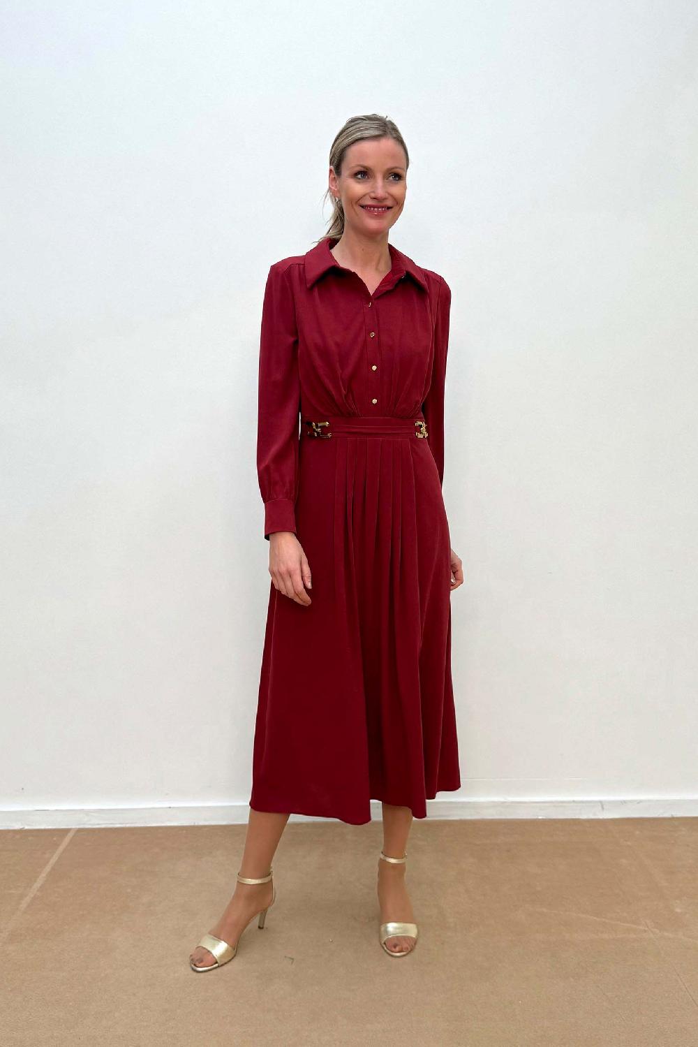 linea raffaelli Bordeaux midi dress